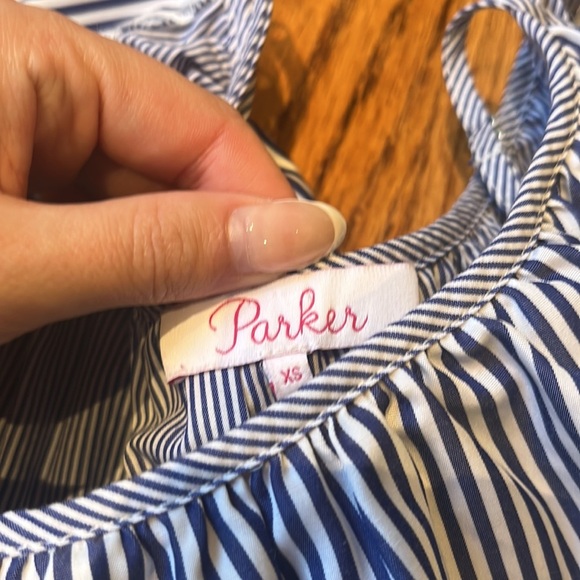 Parker Woman’s Blue Striped Open Shoulder Top Size XS - Picture 3 of 6